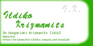 ildiko krizmanits business card