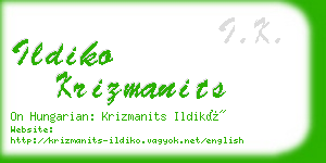 ildiko krizmanits business card